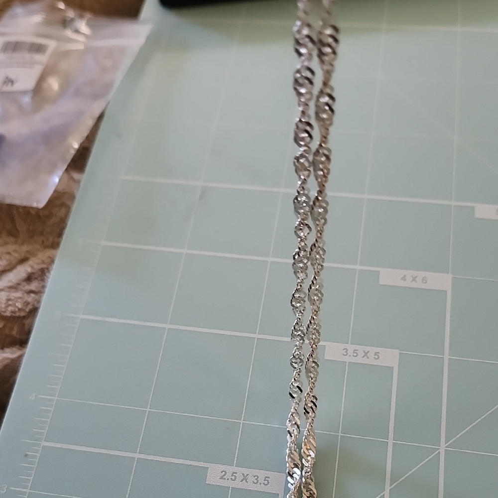 NWT JTV Sterling Silver Swirl Singapore Link Chain Necklace 20"
